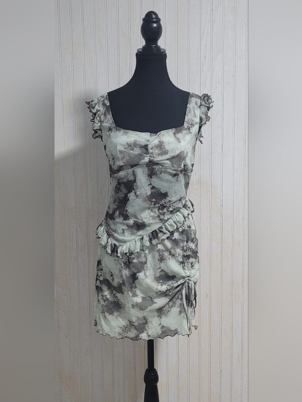 Daisy Street Floral Mesh Skirt Set Ruffled Mini Co-ord Size M NWT